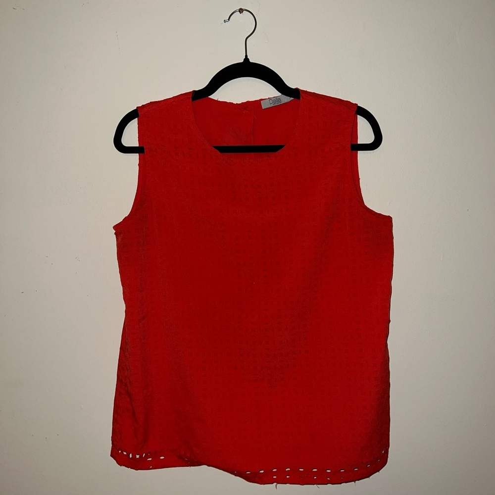 Dahlia Coral Sleeveless Blouse